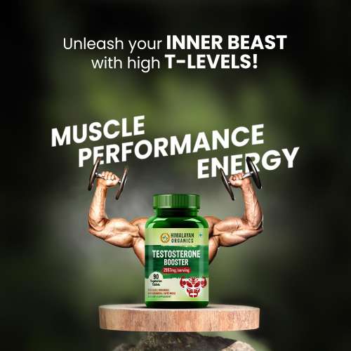 Vlado's Himalayan Organics: Testosterone Booster | Supports Muscle & Energy Boost | With Vitamin D3, Magnesium, Zinc, Tribulus, Ashwagandha & Safed Musli | 60 Veg Tabs