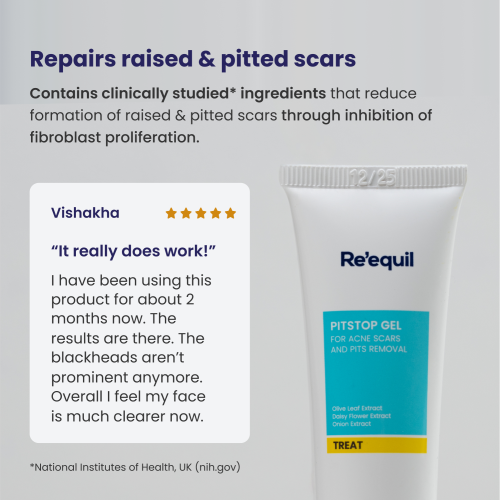 Reequil: Pitstop Gel For Acne Scars & Pits Removal - 30gm