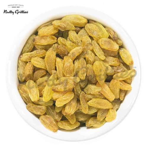 Nutty Gritties: Indian Long Raisins, Seedless Premium Green Raisins, Kishmish, Healthy Snack - 400g (2 Pack of 200g each)