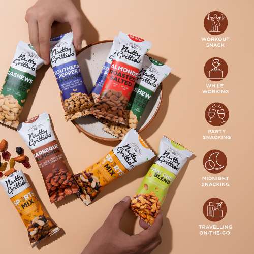 Nutty Gritties: Barbeque Almonds ( Pack of 6 x 40g each) - 240g
