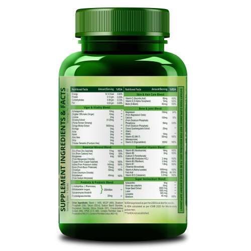 Vlado's Himalayan Organics: Multivitamin with Probiotics (60 Tablets) 45 Ingredients for Men & Women with Vitamin C, D, E, B3, B12, Zinc, Giloy & Biotin
