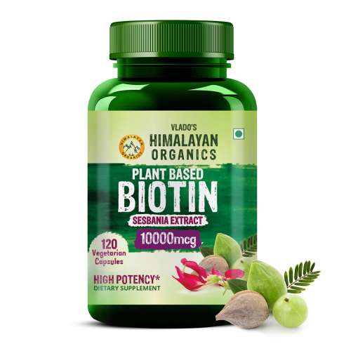 Vlado's Himalayan Organics: Plant Based Biotin 10,000mcg/Serve- 120 Veg Capsules