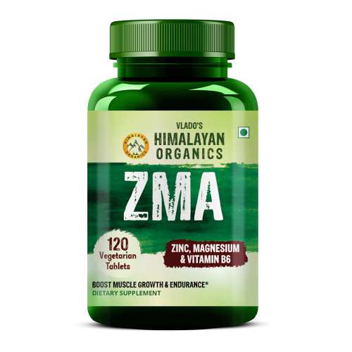 Vlado's Himalayan Organics: ZMA (Zinc, Magnesium Aspartate) Sports Recovery Supplement - 120 Veg Tablets