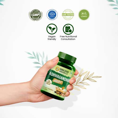 Vlado's Himalayan Organics: KSM - 66 Ashwagandha 1000Mg I KSM-66 I Boost Energy, Strength, Stamina | Helps Anxiety & Stress Relief For Men & Women (60 Capsules)