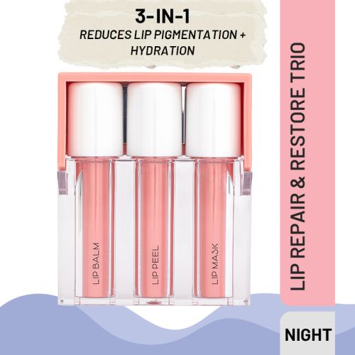 Flurth: 3-in-1 Korean Lip Moisturizing Trio - Night I Vegan & Clean Ingredients I Lip Balm, Lip Peel & Lip Mask