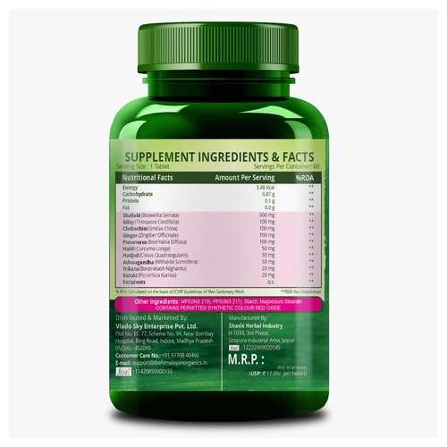 Vlado's Himalayan Organics: Plant Based Joint Support With Boswellia Serrata | Amla, Alfalfa, Turmeric, Moringa + 10 Ayurvedic Herbs | Strong Bones & Relives Joint Pain | Better Flexibility For Men & Women - 60 Veg Tablets
