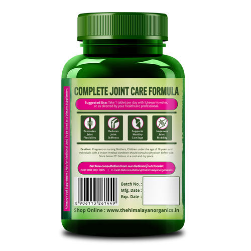 Vlado's Himalayan Organics: Plant Based Joint Support With Boswellia Serrata | Amla, Alfalfa, Turmeric, Moringa + 10 Ayurvedic Herbs | Strong Bones & Relives Joint Pain | Better Flexibility For Men & Women - 60 Veg Tablets