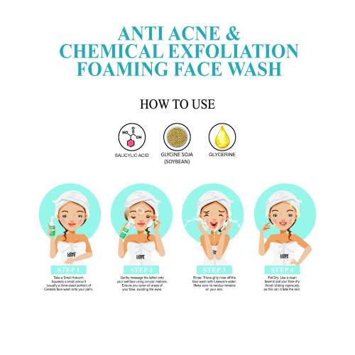 Love Earth: Anti Acne & Chemical Exfoliation Foaming Face Wash- 100ml
