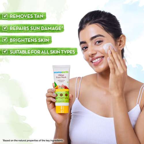 Mamaearth: Ubtan Face Wash With Turmeric & Saffron For Tan Removal -  100ml
