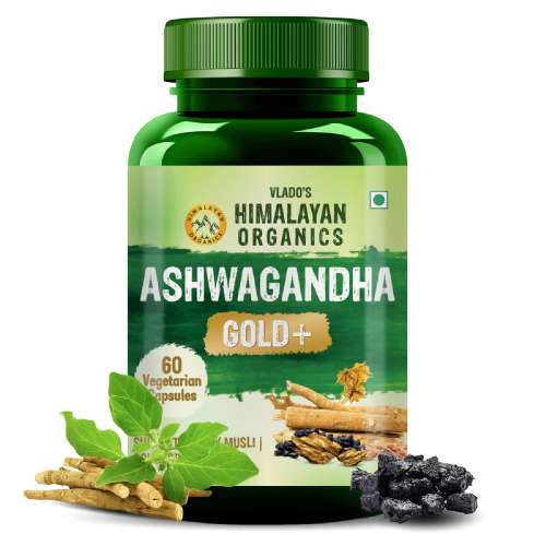 Vlado's Himalayan Organics: Vlado's Himalayan Organics Ashwagandha Gold Plus | Supports Strength, Energy & Immunity | 60 Veg Capsules