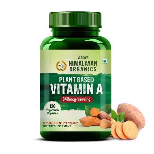 Vlado's Himalayan Organics: Plant-Based Vitamin A Supplement Supports Healthy Eye Sight | Natural Anti-Oxidant (120 Capsules)