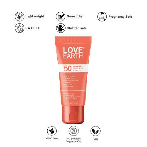 Love Earth: Mineral Sunscreen White- 50ml