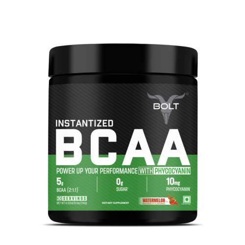 Bolt Nutrition: Nutrition BCAA 2:1:1 - 5g Vegan BCAAs, Pre/Intra/Post Workout - 240g, 30 Servings,Watermelon Fizz