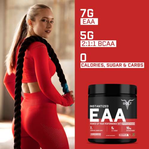 Bolt Nutrition: Nutrition Instantized Essential Amino Acids, BCAA 5000,EAA Supplement for Men & Women (Watermelon Fizz, 300gm)
