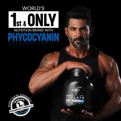 Bolt Nutrition: Nutrition 100% Whey Isolate Protein Powder | With Superfood PHYCOCYANIN |5LB/2.26kg (69 Servings) | Madagascar Vanilla