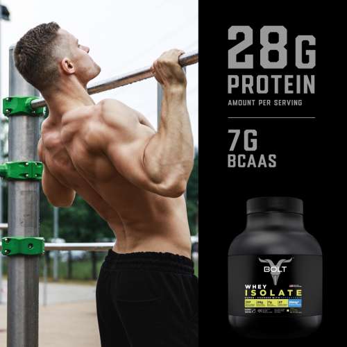 Bolt Nutrition: Nutrition 100% Whey Isolate Protein Powder | With Superfood PHYCOCYANIN |2LB/907gm (27 Servings) | Saffron Pistachio