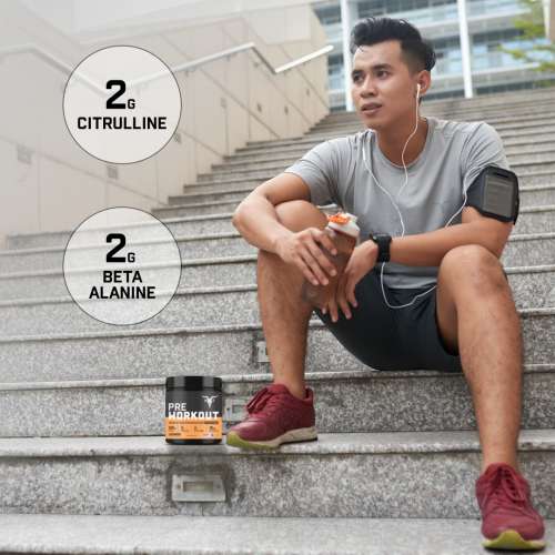 Bolt Nutrition: Pre Workout Supplement With Caffeine, Citrulline Malate, B-Alanine, Taurine | For Explosive Energy, Pump & Focus |Blueberry Blast