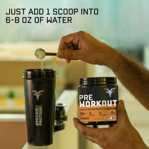 Bolt Nutrition: Pre Workout Supplement With Caffeine, Citrulline Malate, B-Alanine, Taurine | For Explosive Energy, Pump & Focus |Blueberry Blast