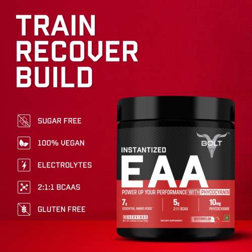 Bolt Nutrition: Nutrition Instantized Essential Amino Acids, BCAA 5000,EAA Supplement for Men & Women (Watermelon Fizz, 300gm)