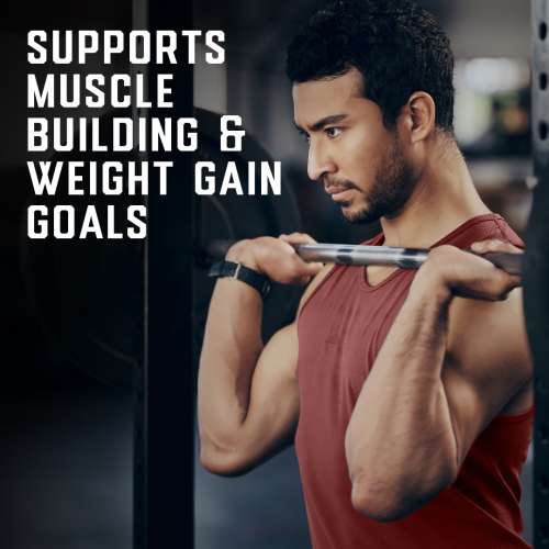 Bolt Nutrition: Mass Gainer | Weight Gainer | Supercharge with Phycocyanin | 25g Protein, 75g Carbs & 412 Calories For Muscle Gainer & Weight Gain Objectives | 2LB/907g (9 Servings) | Madagascar Vanilla