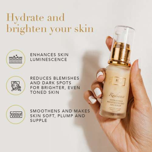 RAS Luxury Oils: Radiance 24K Gold Brightening & Hydrating Face Gel Serum - 30ml