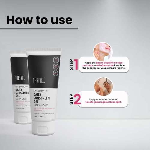 Thriveco: Daily Sunscreen Gel - Ultra-Light - Mineral Based SPF 50 PA+++ - 50 ml