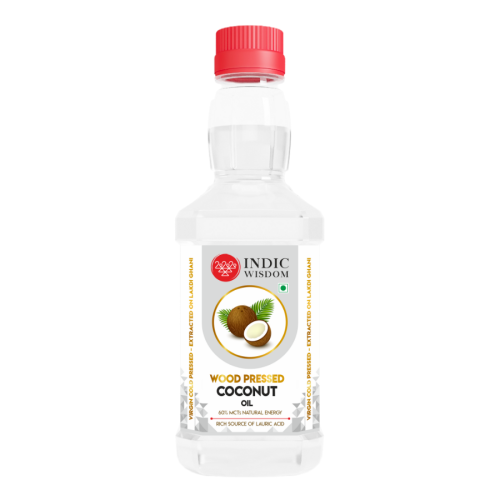 Indic Wisdom: Wood Pressed Virgin Coconut Oil 200 ml (Cold Pressed Coconut Oil - Extracted on Wooden Churner)