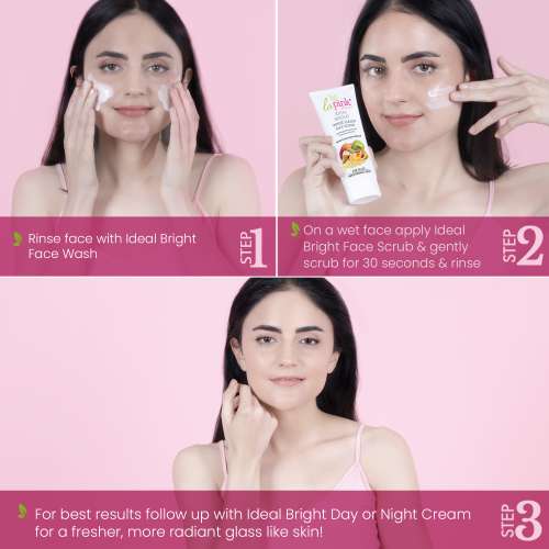La Pink: Ideal Bright Face Scrub | 100% Microplastic Free Formula | For Glass like Brightened skin, Evens Skin Tone for All Skin Types | 100g