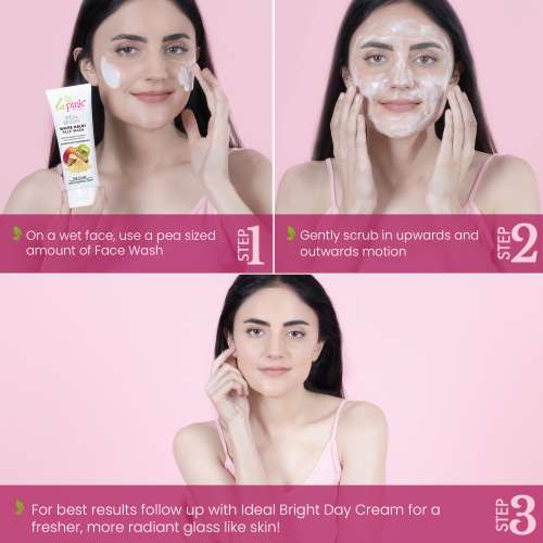 La Pink: Ideal Bright Face Wash | 100% Microplastic Free Formula | For Glass like Brightened skin, Evens Skin Tone for All Skin Types | 100ml