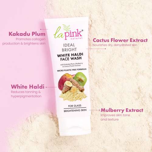 La Pink: Ideal Bright Face Wash | 100% Microplastic Free Formula | For Glass like Brightened skin, Evens Skin Tone for All Skin Types | 100ml