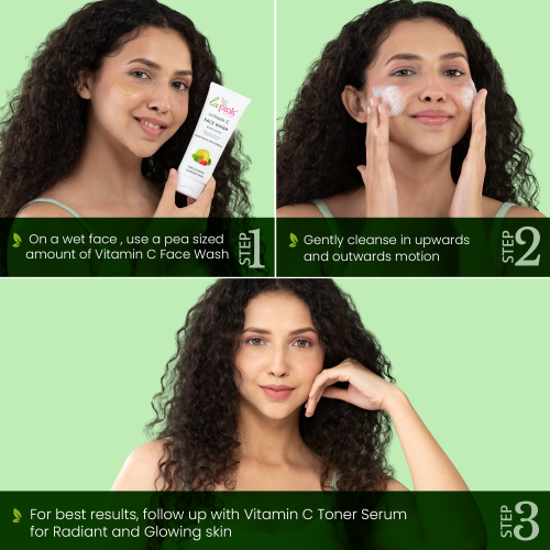 La Pink: Vitamin C White Haldi Face Wash for Glowing Radiant Skin | 100% Microplastic Free Formula | Suitable for All Skin Types | 100ml