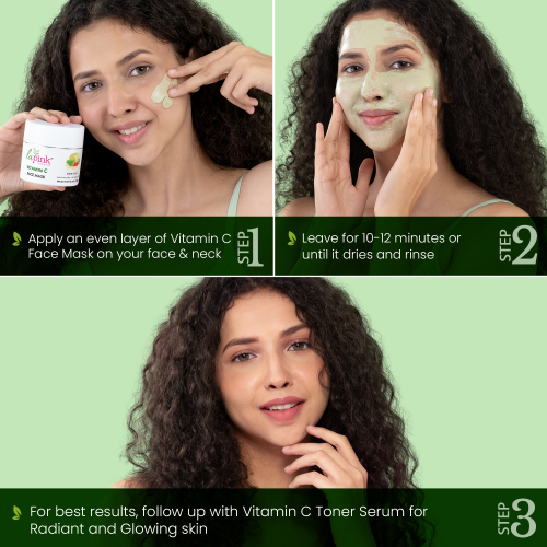 La Pink: Vitamin C White Haldi Face Mask for Glowing Radiant Skin | 100% Microplastic Free Formula | Suitable for All Skin Types | 100gm