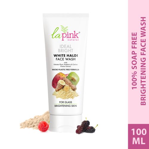 La Pink: Ideal Bright Face Wash | 100% Microplastic Free Formula | For Glass like Brightened skin, Evens Skin Tone for All Skin Types | 100ml