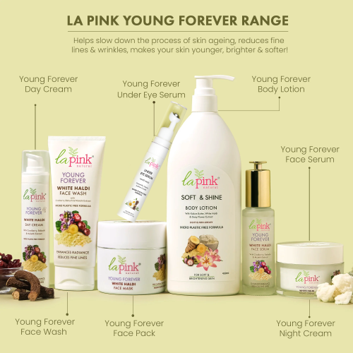 La Pink: Young Forever Under Eye Serum with White Haldi for Dark Circles and Puffy Eyes | 100% Microplastic Free Formulation | Suitable for All Skin Types | 15 ML