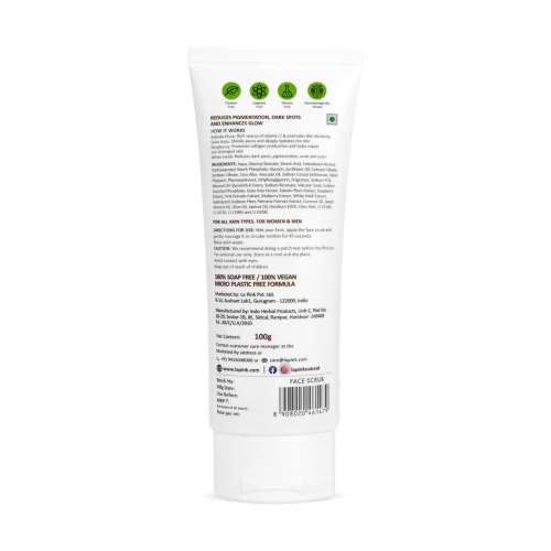 La Pink: Vitamin C White Haldi Face Scrub for Glowing Radiant Skin | 100% Microplastic Free Formula | Suitable for All Skin Types | 100ml