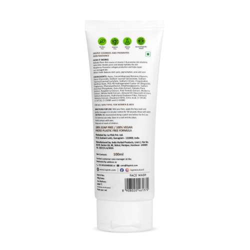 La Pink: Vitamin C White Haldi Face Wash for Glowing Radiant Skin | 100% Microplastic Free Formula | Suitable for All Skin Types | 100ml