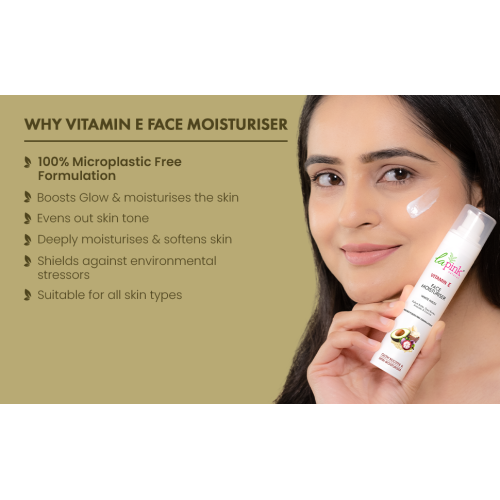 La Pink: Vitamin E Face Moisturiser with White Haldi for Glow & Moisturization | 100% Microplastic Free Formulation | Suitable for All Skin Types | 50 gm