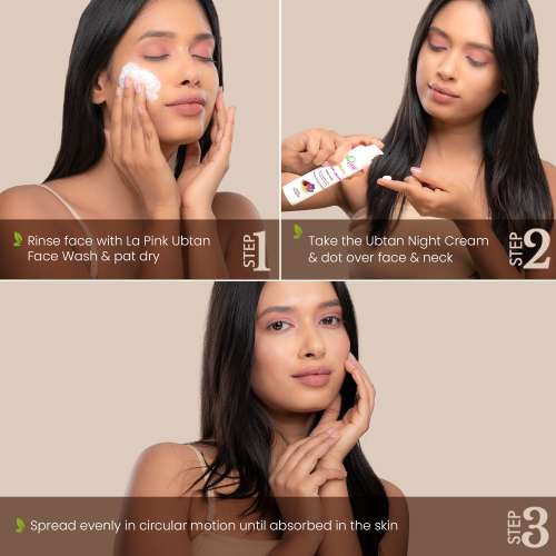 La Pink: Ubtan White Haldi Night Cream with 100% Microplastic Free Formula for Blemish, Pigmentation, Dark Spot & Tan Removal | All Skin Type | 50g
