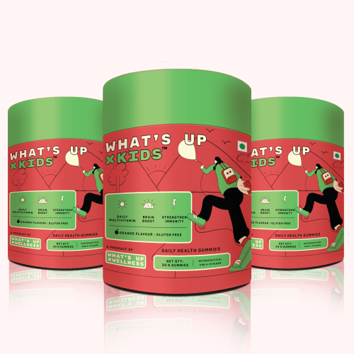 What's Up Wellness: Multivitamin Gummies for Kids with DHA, Vitamins and Zinc, Healthy Gummy for Daily Nutrition - Pack of 3 (30 gummies each)