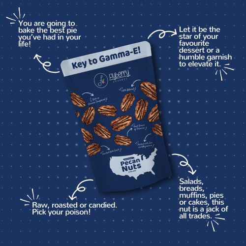Flyberry Gourmet: Pecan Nuts 250g | Imported From US | 100% Natural | Rich in Vitamin E, Zinc and Magnesium