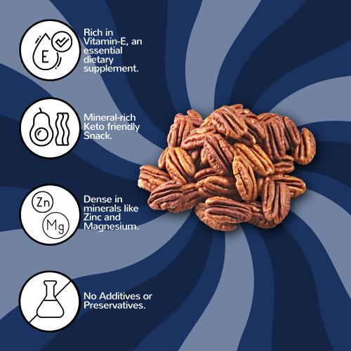 Flyberry Gourmet: Pecan Nuts 100g | Imported From US | 100% Natural | Rich in Vitamin E, Zinc and Magnesium