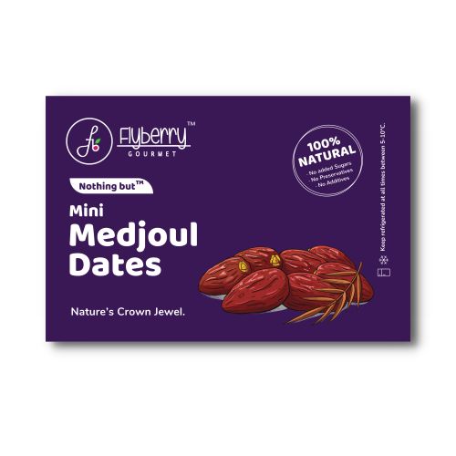 Flyberry Gourmet: Mini Medjoul/Medjool Dates (Khajoor/Khajur) 1kg | 100% Natural | Rich in Calcium, Iron and Potassium | Instant Energy