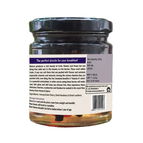Honey and Spice: Berries Soaked in Honey 250gm