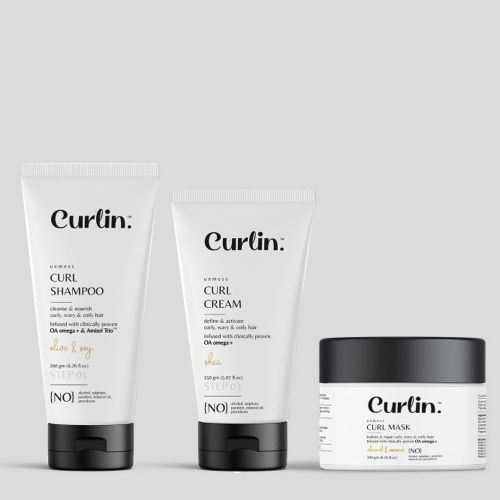 Curlin: Curlin Shampoo + Deep Conditioning Mask + Curl cream - Hydration Boost Trio