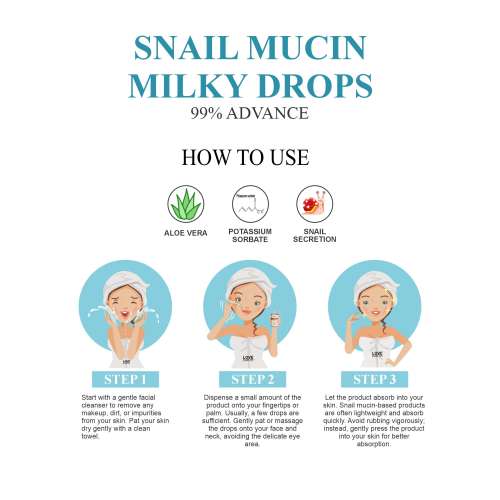 Love Earth: Snail Mucin Milky Drops Face Serum | 30ml