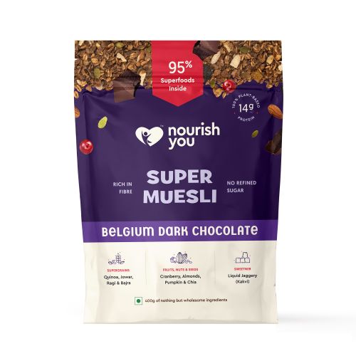Nourish You: Organic Super Muesli - Belgian Dark Chocolate | 400g