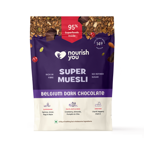 Nourish You: Organic Super Muesli - Belgian Dark Chocolate | 400g