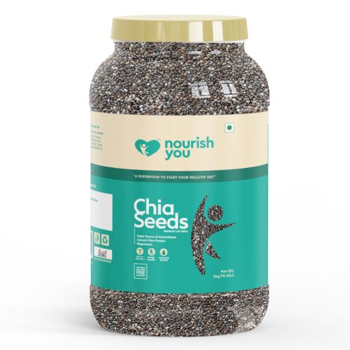 Nourish You: Organic Raw Black Chia Seeds | 2kg Jar Nourish You: Organic Raw Black Chia Seeds | 2kg Jar