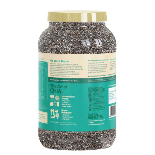 Nourish You: Organic Raw Black Chia Seeds | 2kg Jar
