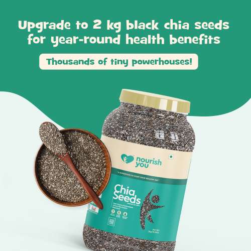Nourish You: Organic Raw Black Chia Seeds | 2kg Jar